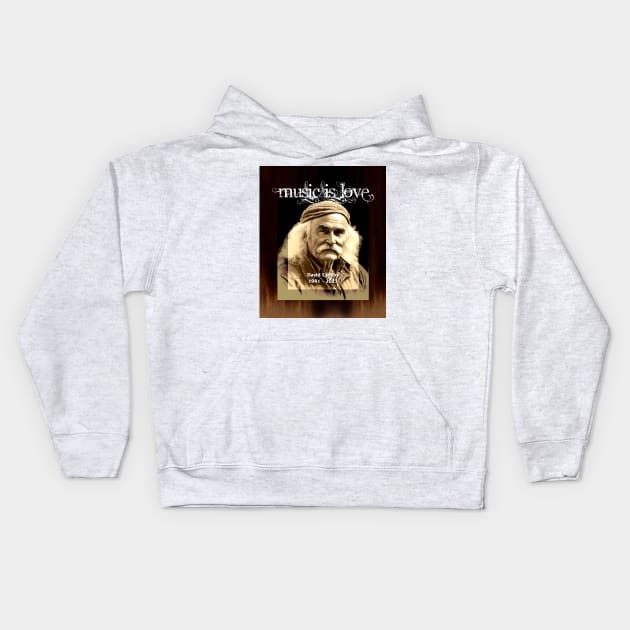 David Crosby No. 1: 1941 - 2023, Rest in Peace (RIP) Kids Hoodie by Puff Sumo